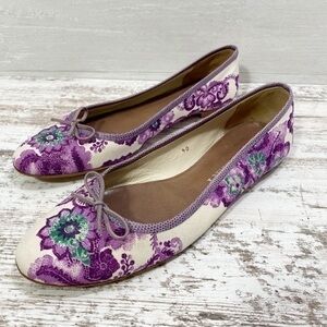 Authentic Burberry Purple Floral Woman’s Flats size 40